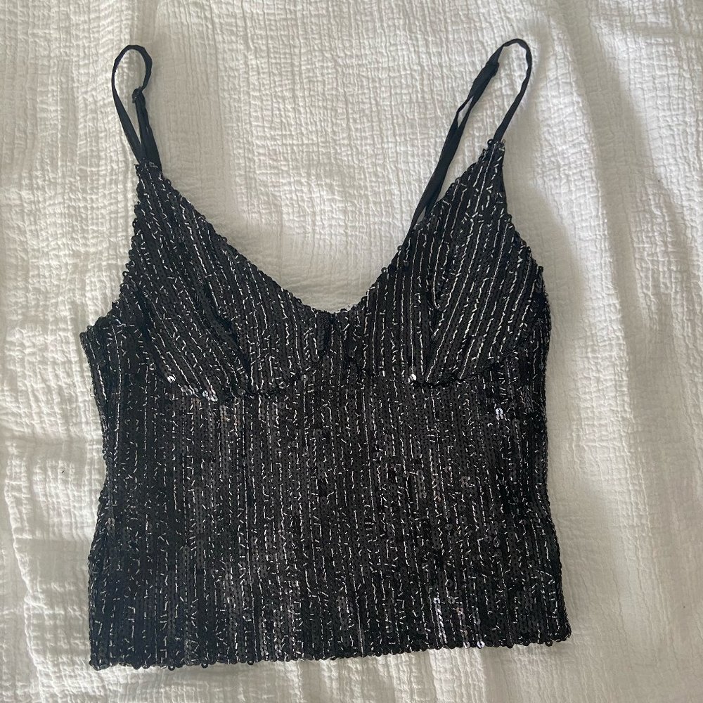 Zara Sequin Cropped Cami